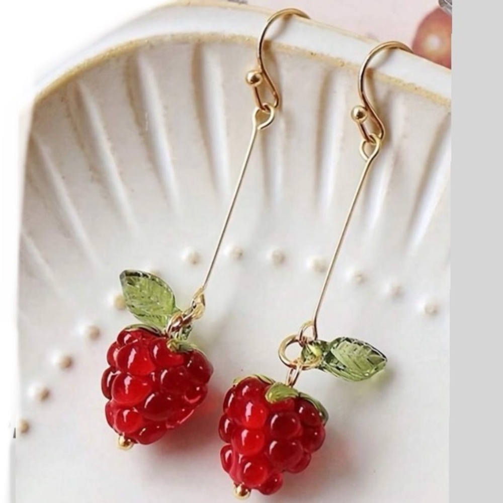 Raspberry Dangle Earrings